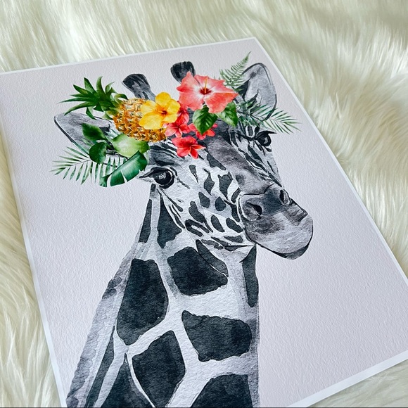 Cute Giraffe Watercolor Wall Art Print Poster Unframed - Picture 14 of 14